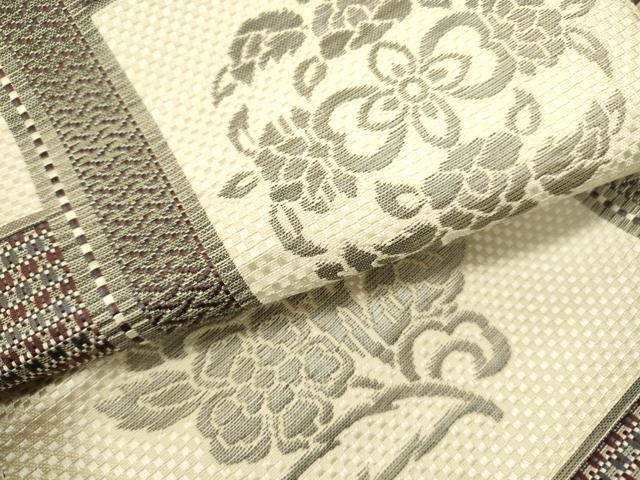平和屋着物●本場筑前博多織　八寸名古屋帯　草花　逸品　DABE1535op