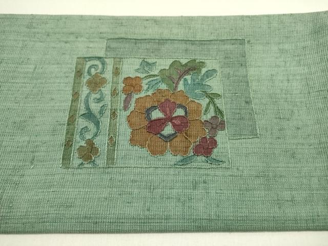 平和屋着物●全通柄　九寸名古屋帯　紬地　草木染　菊唐草文　正絹　逸品　CABE4528hy 楽天市場】平和屋着物○全通柄九寸名古屋帯 紬地 本場琉球紅型 吉祥花