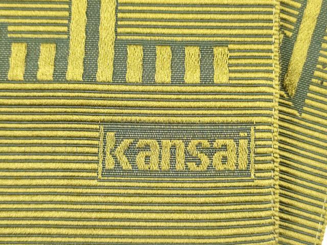 平和屋着物●男性　世界的ファッションデザイナー　山本寛斎　kansaiブランド　両面　角帯　幾何学文様　未使用　DABE1669op