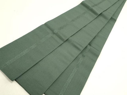平和屋着物●男性　本場筑前博多織　角帯　変わり間道　虫襖色　正絹　逸品　DABE1680op