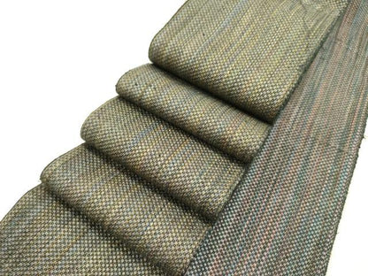 平和屋着物●男性　両面　角帯　霞文　正絹　逸品　DABE1682op