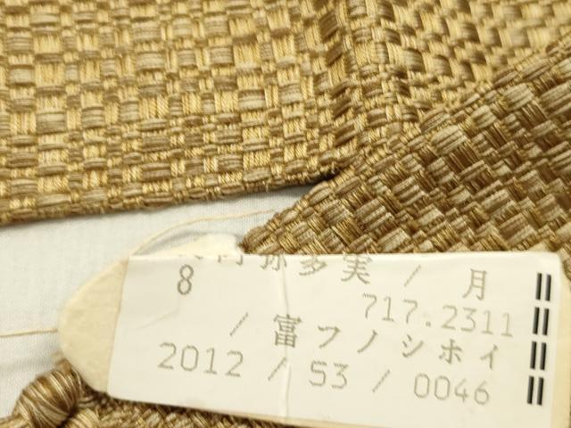 平和屋着物●男性　本場筑前博多織　角帯　枯色　正絹　逸品　未使用　DABE1685op