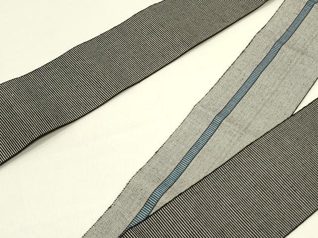 平和屋着物●男性　角帯　横段文　正絹　逸品　未使用　DABE1688op