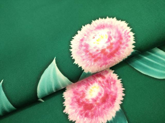 平和屋着物●塩瀬　九寸名古屋帯　手描き　草花　正絹　逸品　DABE1710op