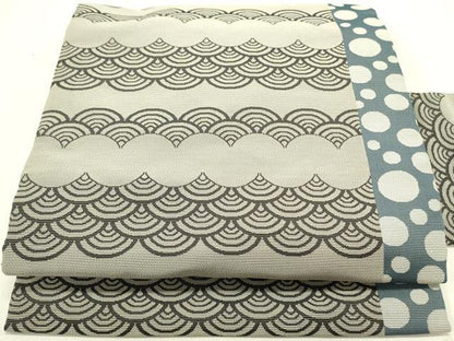 平和屋着物●全通柄九寸名古屋帯　青海波　正絹　逸品　DABE1712op