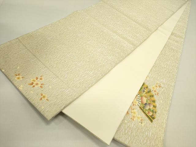 平和屋着物●太鼓柄袋帯　檜扇花松文　金銀彩　正絹　逸品　未使用　DABE1731op