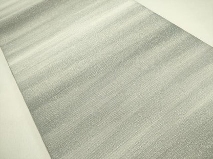 平和屋着物●全通柄袋帯　霞文　銀糸　正絹　逸品　DABE1735op