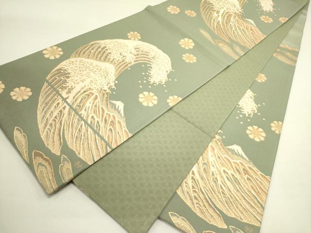 平和屋着物●六通柄袋帯　北斎晴波　金糸　銀座おゝぎ屋扱い　正絹　逸品　未使用　DABE1736op