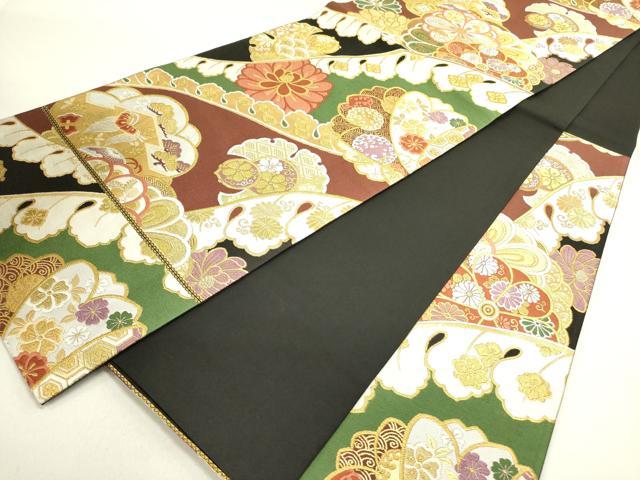 平和屋着物●六通柄袋帯　唐織　舞花　金糸　正絹　逸品　DABE1741op