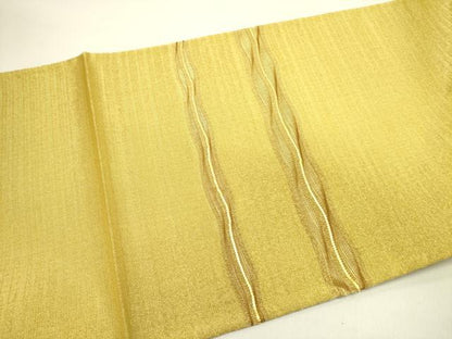 平和屋着物●両面　太鼓柄袋帯　横段文　金糸　正絹　逸品　DABE1743op