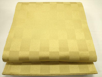 平和屋着物●両面　太鼓柄袋帯　横段文　金糸　正絹　逸品　DABE1743op