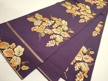 平和屋着物●六通柄　本袋帯　錦繍葡萄文　金糸　正絹　逸品　DABE1745op