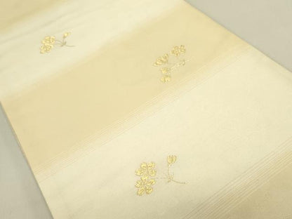 平和屋着物●両面　六通柄袋帯　モール織　牡丹　金銀糸　正絹　逸品　DABE1751op