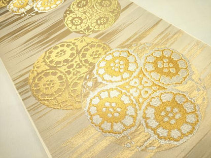 平和屋着物●西陣　川島織物　六通柄　本袋帯　花丸文　金銀糸　正絹　逸品　DABE1760op