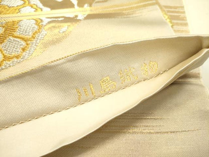 平和屋着物●西陣　川島織物　六通柄　本袋帯　花丸文　金銀糸　正絹　逸品　DABE1760op