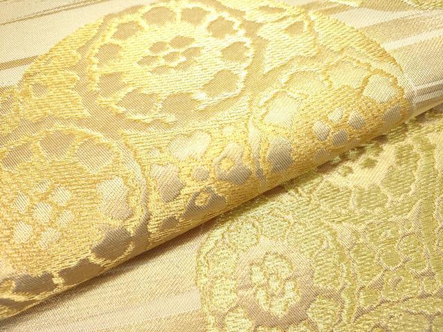 平和屋着物●西陣　川島織物　六通柄　本袋帯　花丸文　金銀糸　正絹　逸品　DABE1760op