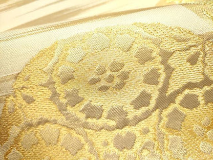 平和屋着物●西陣　川島織物　六通柄　本袋帯　花丸文　金銀糸　正絹　逸品　DABE1760op