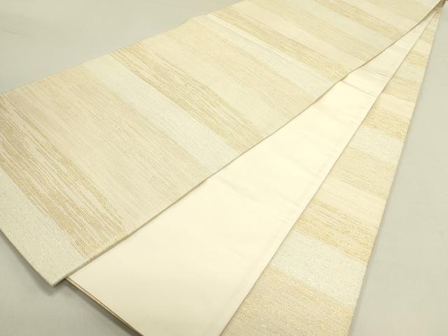 平和屋着物●西陣　川島織物　全通柄袋帯　横段文　金銀糸　正絹　逸品　DABE1763op