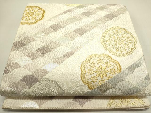 平和屋着物●六通柄袋帯　唐織　寿映雅菊文　金銀糸　正絹　逸品　DABE1769op