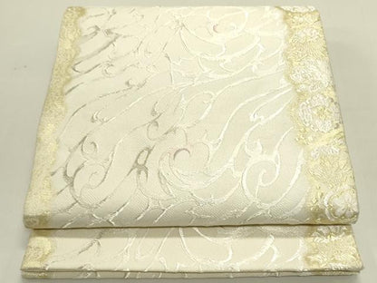 平和屋着物●六通柄袋帯　唐織　花唐草文　金銀糸　正絹　逸品　DABE1771op
