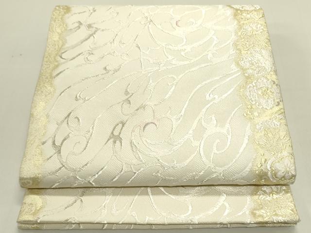 平和屋着物●六通柄袋帯　唐織　花唐草文　金銀糸　正絹　逸品　DABE1771op