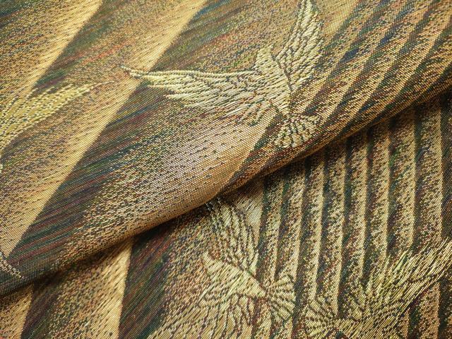 平和屋着物●染色作家　斉藤三才　六通柄袋帯　三才鳥　金糸　正絹　逸品　DABE1774op