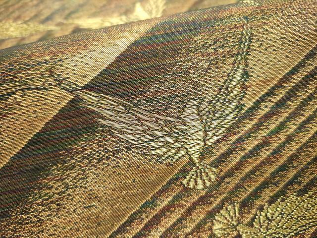平和屋着物●染色作家　斉藤三才　六通柄袋帯　三才鳥　金糸　正絹　逸品　DABE1774op
