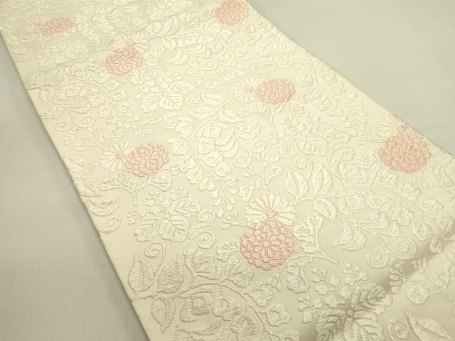 平和屋着物●六通柄袋帯　唐織　草花　正絹　逸品　DABE1778op