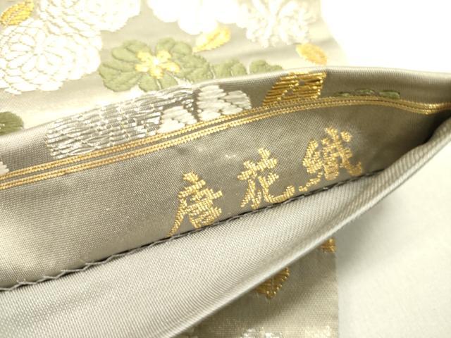 平和屋着物●六通柄袋帯　唐花織　草花　金銀糸　正絹　逸品　DABE1781op