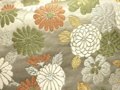 平和屋着物●六通柄袋帯　唐花織　草花　金銀糸　正絹　逸品　DABE1781op