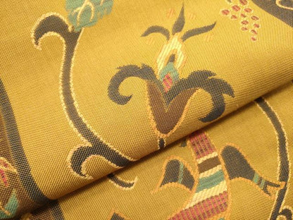 平和屋着物●つけ帯　葡萄　花鳥文　正絹　逸品　DABE1795op