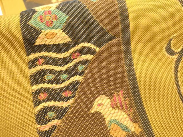 平和屋着物●つけ帯　葡萄　花鳥文　正絹　逸品　DABE1795op
