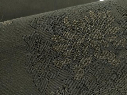 平和屋着物●爪掻き本綴れ　八寸名古屋帯　花丸文　黒地　正絹　逸品　DABE1801op