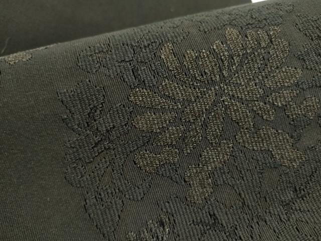 平和屋着物●爪掻き本綴れ　八寸名古屋帯　花丸文　黒地　正絹　逸品　DABE1801op