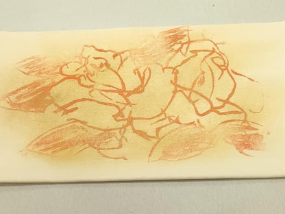 平和屋着物●塩瀬　九寸名古屋帯　作家物　手描き　抽象文様　金彩　正絹　逸品　DABE1805op