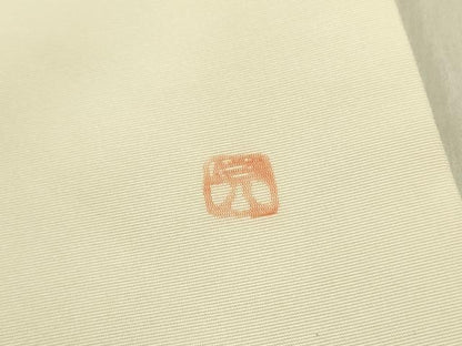 平和屋着物●塩瀬　九寸名古屋帯　作家物　手描き　牡丹　金彩　正絹　逸品　DABE1815op