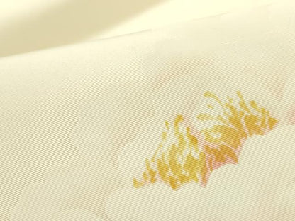 平和屋着物●塩瀬　九寸名古屋帯　作家物　手描き　牡丹　金彩　正絹　逸品　DABE1815op
