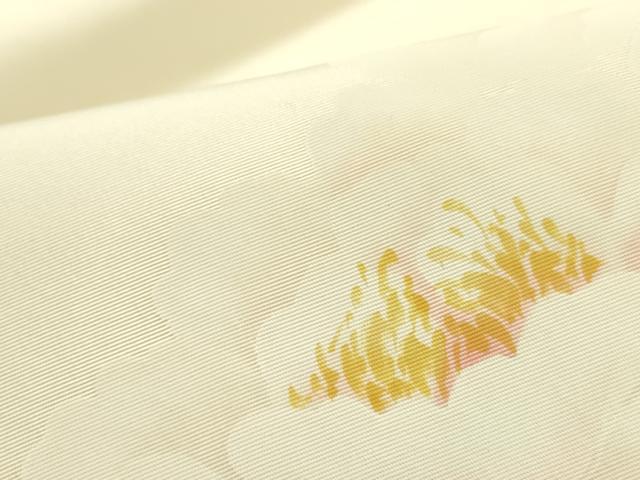 平和屋着物●塩瀬　九寸名古屋帯　作家物　手描き　牡丹　金彩　正絹　逸品　DABE1815op