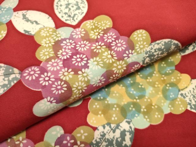 平和屋着物●塩瀬　九寸名古屋帯　紫陽花　正絹　逸品　DABE1817op