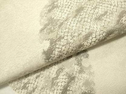 平和屋着物●九寸名古屋帯　雪輪鹿の子文　銀糸　鈴乃屋扱い　正絹　逸品　DABE1823op