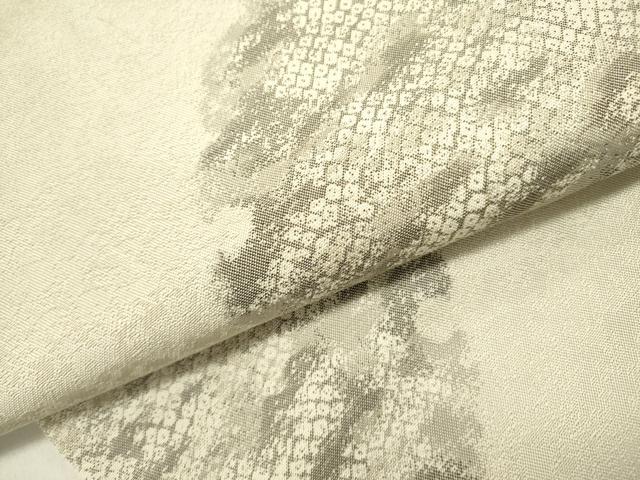 平和屋着物●九寸名古屋帯　雪輪鹿の子文　銀糸　鈴乃屋扱い　正絹　逸品　DABE1823op