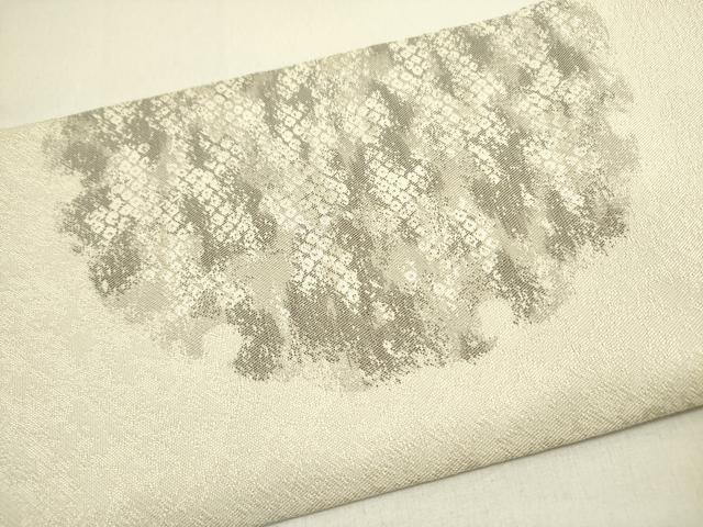 平和屋着物●九寸名古屋帯　雪輪鹿の子文　銀糸　鈴乃屋扱い　正絹　逸品　DABE1823op