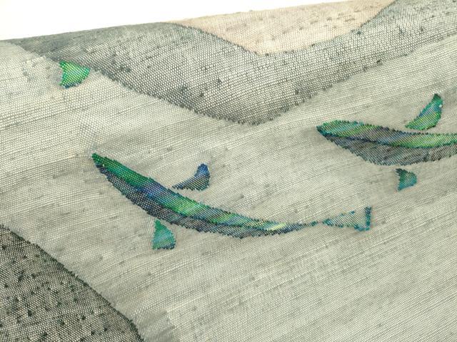 平和屋着物●絲藝苑　上島洋山　太鼓柄袋帯　魚　正絹　逸品　DABE1828op