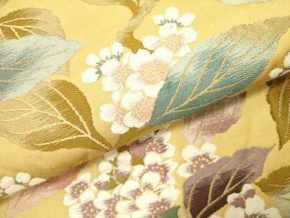 平和屋着物●六通柄袋帯　草花　正絹　逸品　DABE1829op