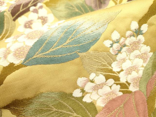 平和屋着物●六通柄袋帯　草花　正絹　逸品　DABE1829op