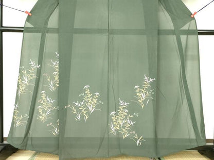 平和屋着物＊夏物 訪問着 絽 草花 正絹 逸品 DABE1834op