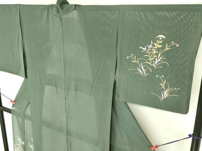 平和屋着物＊夏物 訪問着 絽 草花 正絹 逸品 DABE1834op