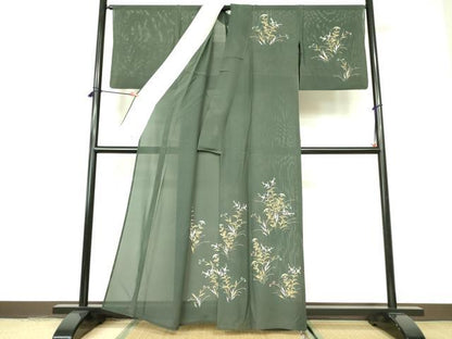 平和屋着物＊夏物 訪問着 絽 草花 正絹 逸品 DABE1834op