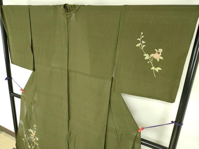 平和屋着物＊夏物　中国三大刺繍　スワトウ刺繍　汕頭刺繍　総刺繍　訪問着　紗　草花　金糸　正絹　逸品　DABE1835op