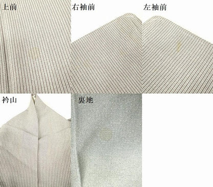 平和屋着物＊夏物 江戸小紋 絽縮緬 両面染 縞 正絹 逸品 DABE1836op